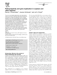 Paleopolyploidy and Gene Duplication in Soybean and Other Legumes Randy C Shoemaker1, Jessica Schlueter1 and Jeff J Doyle2
