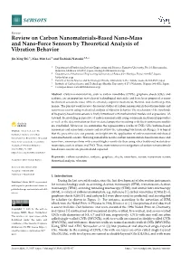 Review on Carbon Nanomaterials-Based Nano-Mass and Nano-Force Sensors by Theoretical Analysis of Vibration Behavior