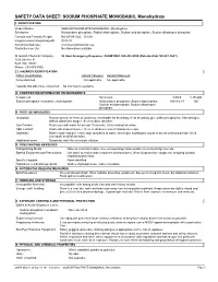 SODIUM PHOSPHATE MONOBASIC, Monohydrate