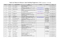 Technical Resource Persons- Solar Rooftop Programme- List 1 (Updated on 24.03.2018)