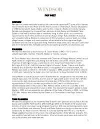 Windsor Fact Sheet