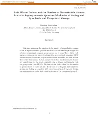 Bulk Witten Indices and the Number of Normalizable Ground States in Supersymmetric Quantum Mechanics of Orthogonal, Symplectic and Exceptional Groups