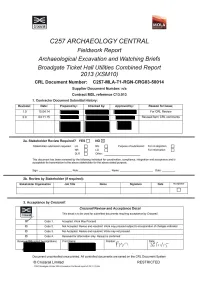 C257 LIS XSM10 Broadgate Utilities WB and Excavation Combined Report.Pdf