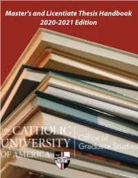 Master's/Licentiate Thesis Handbook