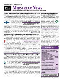 Midstream News | PLS