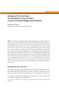 Multiparty Talk in the Novel: the Distribution of Tea and Talk in a Scene from Evelyn Waugh’S Black Mischief