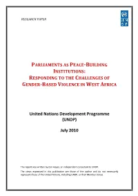 Responding to the Challenges of Gender-Based Violence in West Africa