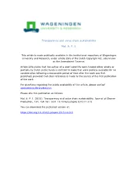 Transparency and Value Chain Sustainability Mol, A. P. J