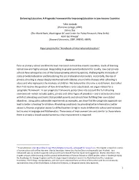 A Pragmatic Framework for Improving Education in Low-Income Countries Tahir Andrabi