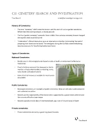 Csi: Cemetery Search and Investigation