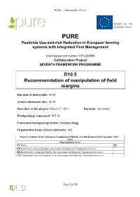 D10.5 Recommendation of Manipulation of Field Margins