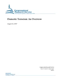 Domestic Terrorism: an Overview
