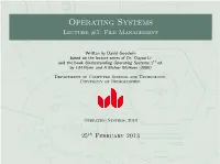 Operating Systems Lecture #5: File Management