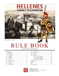 Rule Book T a B L E O F C O N T E N T S