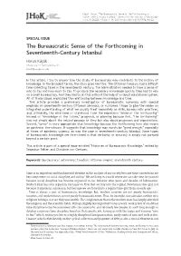 The Bureaucratic Sense of the Forthcoming in Seventeenth-Century Istanbul.” Journal for the History of Knowledge 1, No