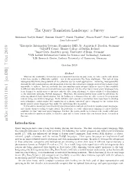The Query Translation Landscape: a Survey