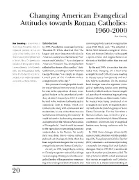 20 Changing American Evangelical Attitudes Towards