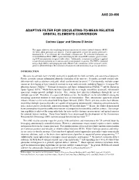 Adaptive Filter for Osculating-To-Mean Relative Orbital Elements Conversion