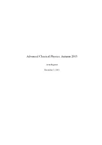 Advanced Classical Physics, Autumn 2013