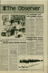 Begin Visits White House Juana on Campus Were Recently Ning