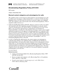 Broadcasting Regulatory Policy 2010-819