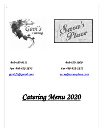 Catering Menu 2020