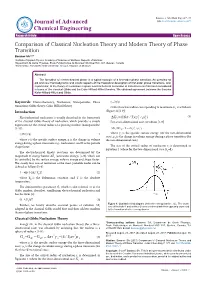 Comparison of Classical Nucleation Theory and Modern Theory of Phase