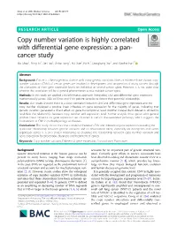 Copy Number Variation Is Highly Correlated with Differential Gene Expression