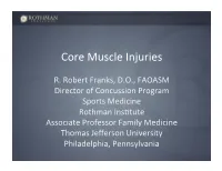 Core Muscle Injuries