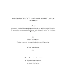Design of a Lunar Rover Utilizing Hydrogen-Oxygen Fuel Cell Technologies