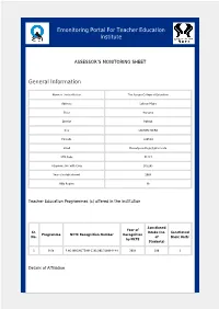 E-MONITORING PORTAL : Assessor Report