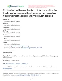 Exploration in the Mechanism of Fucosterol for the Treatment of Non-Small Cell Lung Cancer Based on Network Pharmacology and Molecular Docking