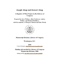 Joseph Alsop and Stewart Alsop Papers [Finding Aid]. Library of Congress