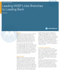 Leading WISP Links Branches to Leading Bank Pakistan