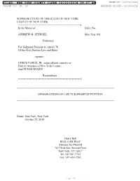 New York County Clerk 10/22/2018 09:07 Am Index No