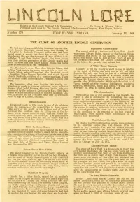The Close of Another Lincoln Generation