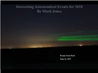 2018 Astro Observing Events