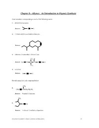 Chapter 8 - Alkynes: an Introduction to Organic Synthesis