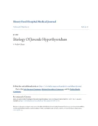 Etiology of Juvenile Hyperthyroidism A