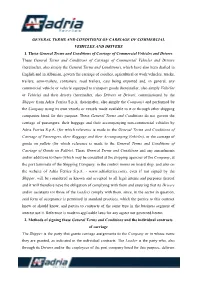 General Terms and Conditions of Carriage of Commercial Vehicles and Drivers 1