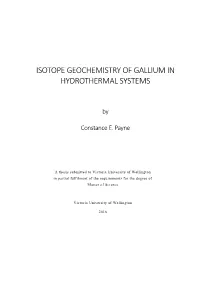 Isotope Geochemistry of Gallium in Hydrothermal Systems