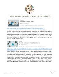 Linkedin Learning Courses on Diversity and Inclusion