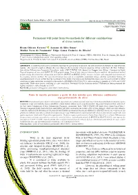 Permanent Wilt Point from Two Methods for Different Combinations of Citrus Rootstock