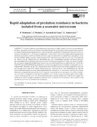 Rapid Adaptation of Predation Resistance in Bacteria Isolated from a Seawater Microcosm