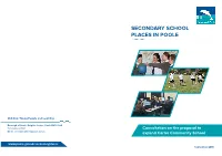 Secondary School Places in Poole