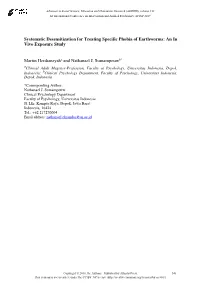 Systematic Desensitization for Treating Specific Phobia of Earthworms: an in Vivo Exposure Study Martin Herdiansyaha and Nathana