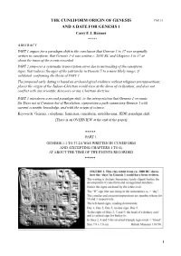 The Cuneiform Origin of Genesis and a Date For