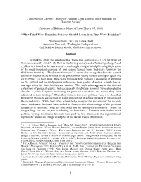 What Third-Wave Feminism Can (And Should) Learn from First-Wave Feminism”