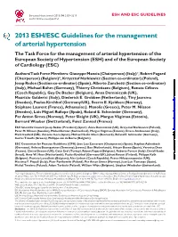 2013 ESH/ESC Guidelines for the Management of Arterial Hypertension