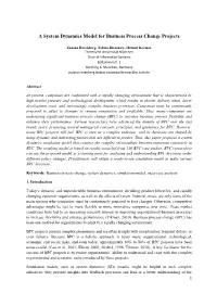 A System Dynamics Model for Business Process Change Projects